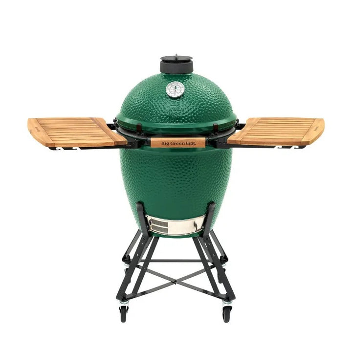 big green egg large with acacia mates out