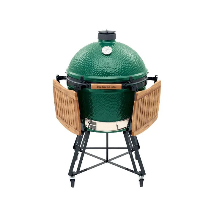 big green egg xlarge with acacia mates folded in