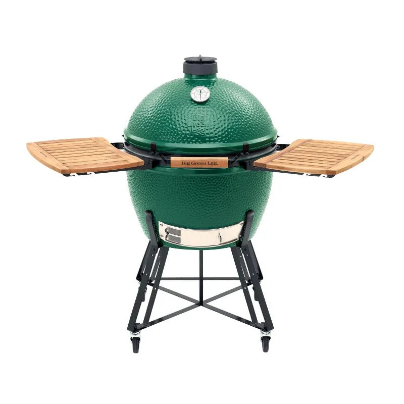 big green egg xlarge with acacia mates out